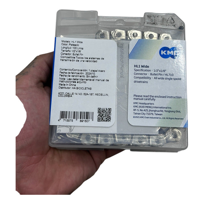 Cadena Bicicleta 1vel Kmc Original Cromada