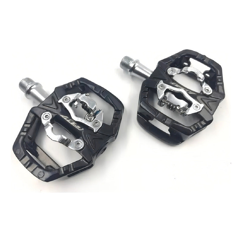 Pedales Mtb Gw Zp-109s Aluminio 9/16 Doble Propósito Para Bicicleta De Montaña Calas, Doble Servicio