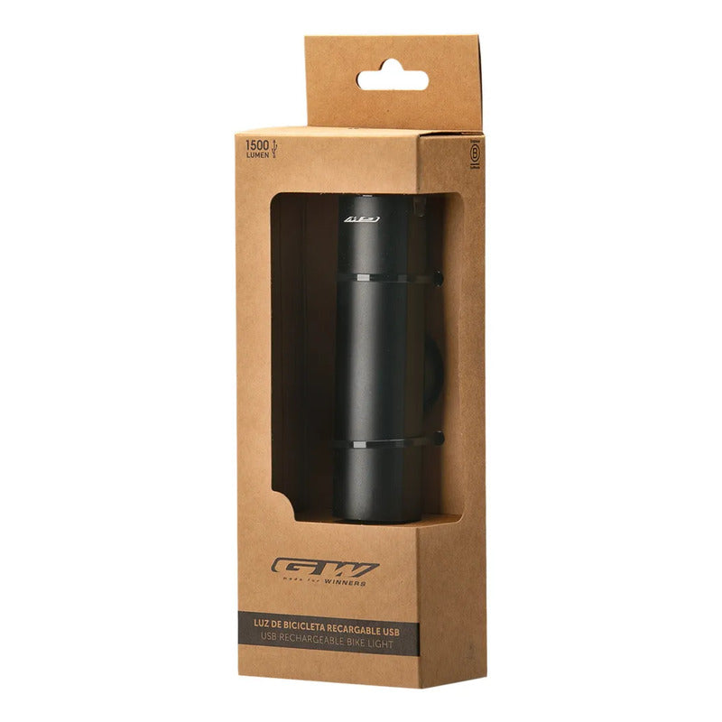 Luz Delantera Para Bicicleta Gw Shine 1500lm Usb Negro