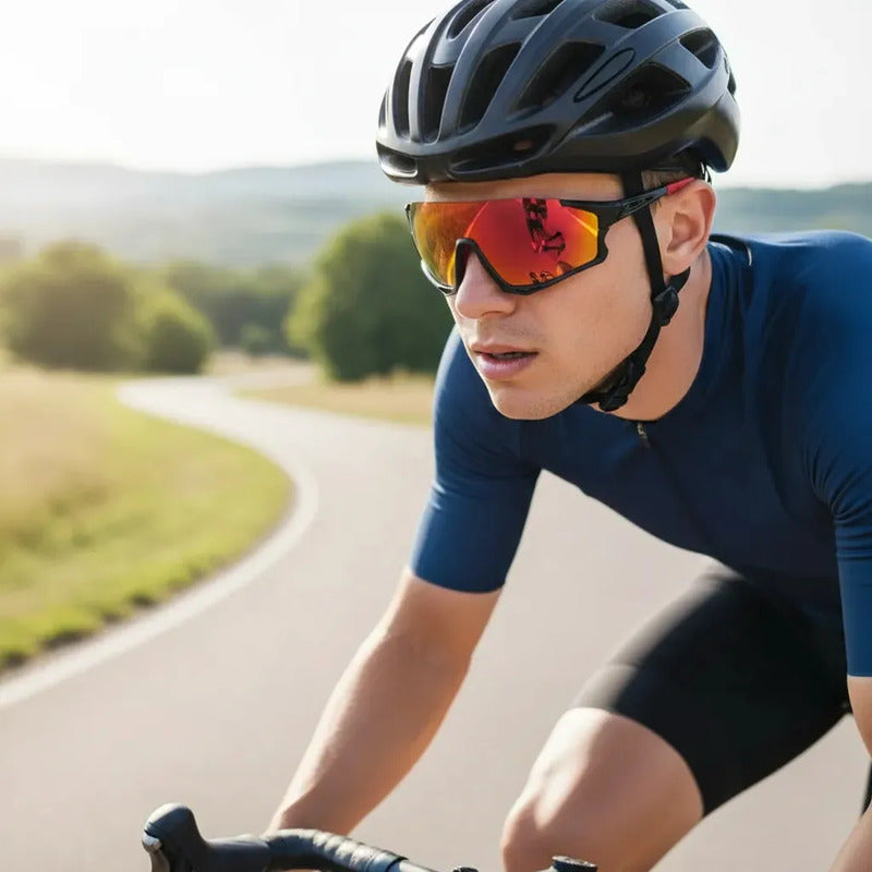 Gafas Ciclismo Gw Calvert Bicicletas Ruta Mtb Lente Rojo Armazón Negro