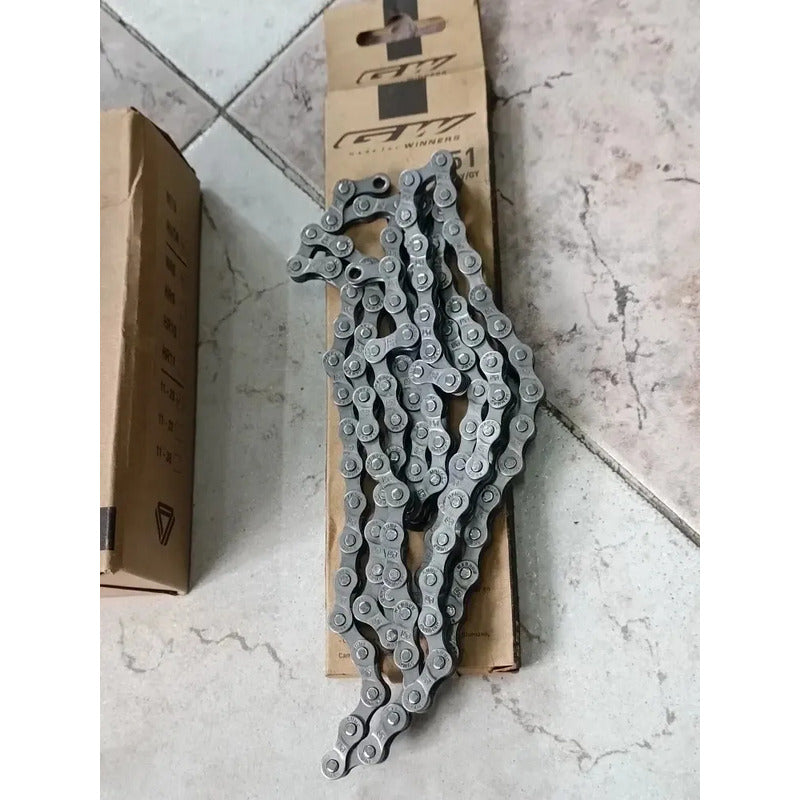Combo Gw Pacha Cadenilla Bicicleta Ruta 8v Plata 11 28