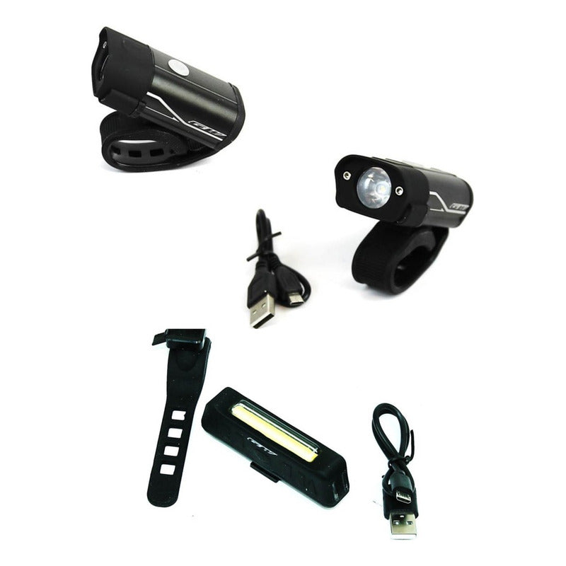 Combo Luz Bicicleta Delantera Trasera Gw Alta Potencia Usb