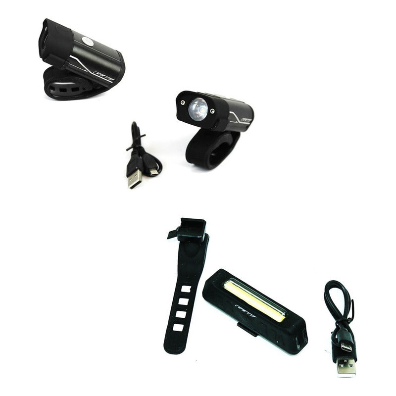 Combo Luz Bicicleta Delantera Trasera Gw Alta Potencia Usb