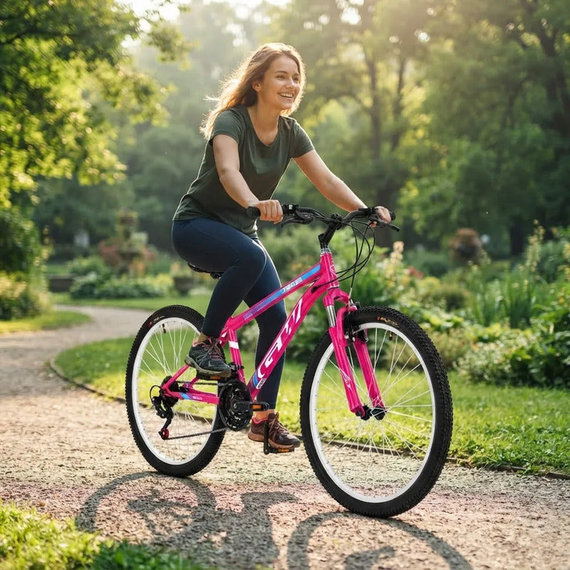Bicicleta Gw Travel Mtb Aro 24 6v Para Niños Magenta 24