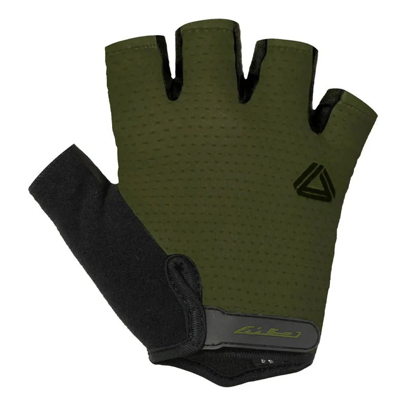 Guantes Ciclismo Mtb Ruta Gw Defender Gel Corto Verde Oscuro M