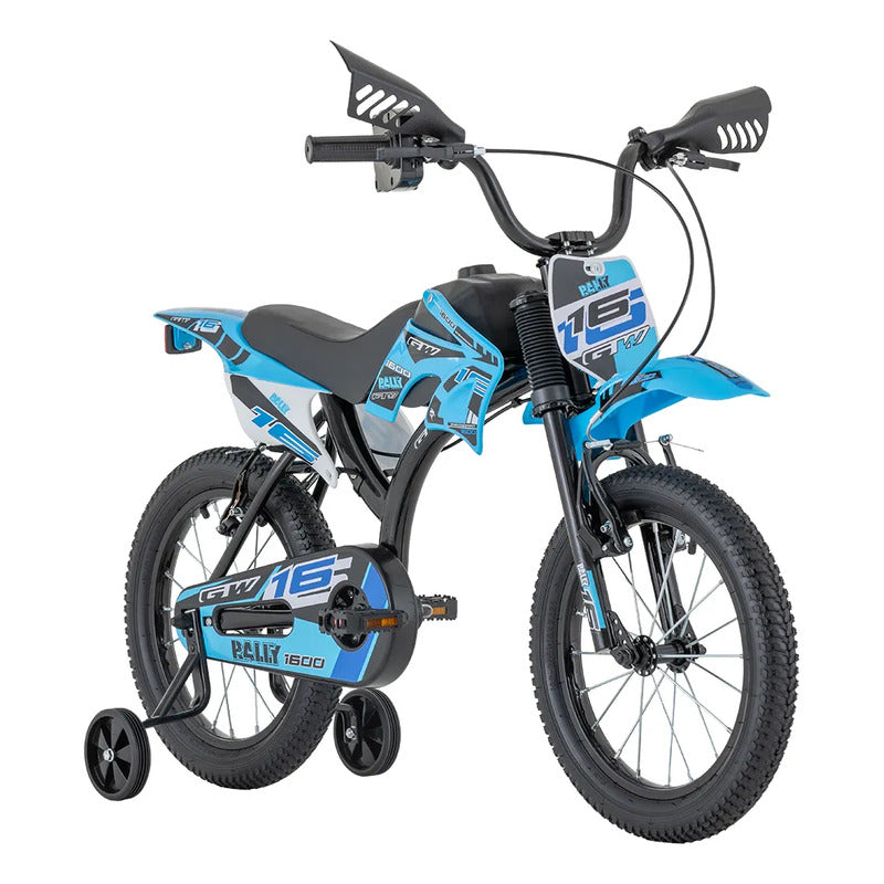 Bicicleta Gw Rally Tipo Moto Rin 16 Negro Azul 16
