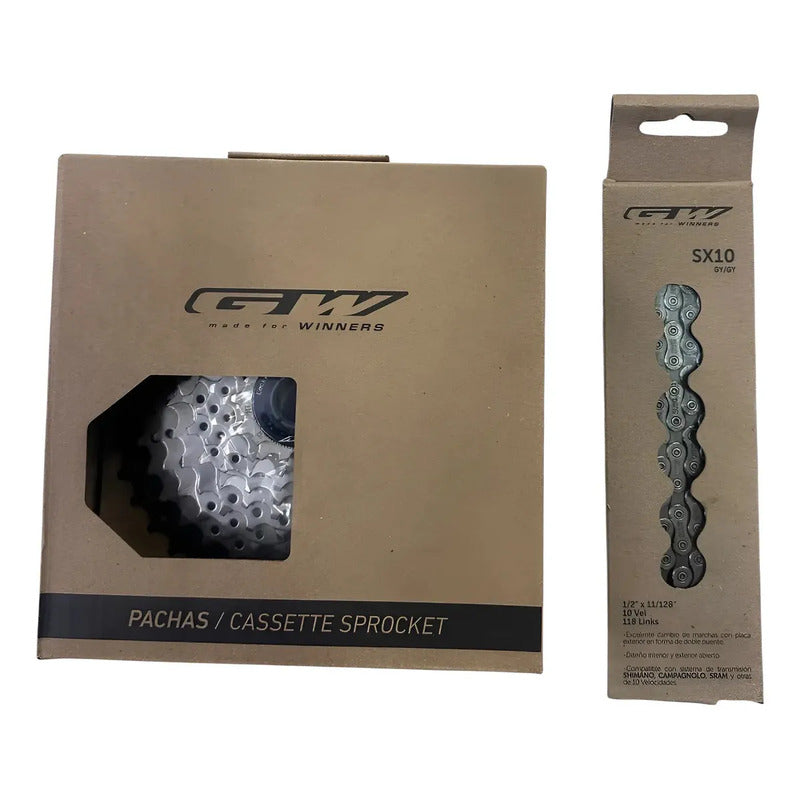 Pacha Cassete + Cadenilla Gw 10v Mtb 11-42/11-40 Cantidad Máxima De Dientes 40 Cantidad Mínima De Dientes 11 Color Plateado