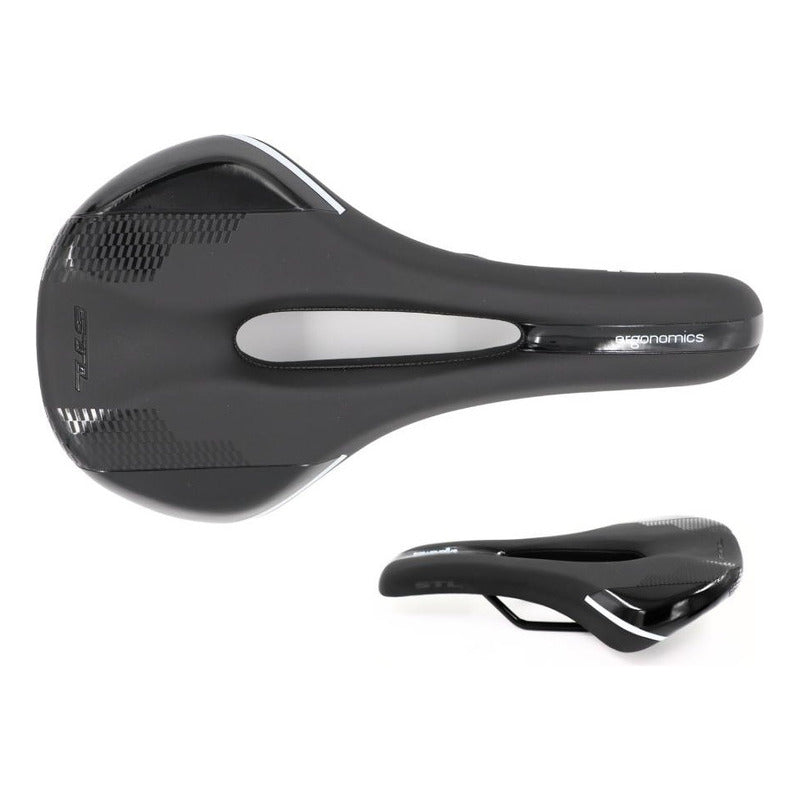 Sillin Bicicleta Stl Original Ruta Mtb Ergonómico  Negro 27 Cm 15.2 Cm