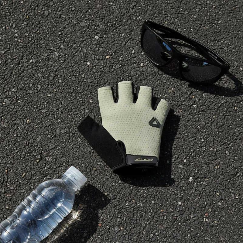 Guantes Ciclismo Mtb Ruta Gw Defender Gel Corto Beige M