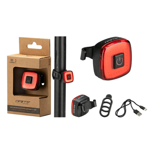 Luz Trasera Para Bicicleta Gw Spark R30 Usb Negro