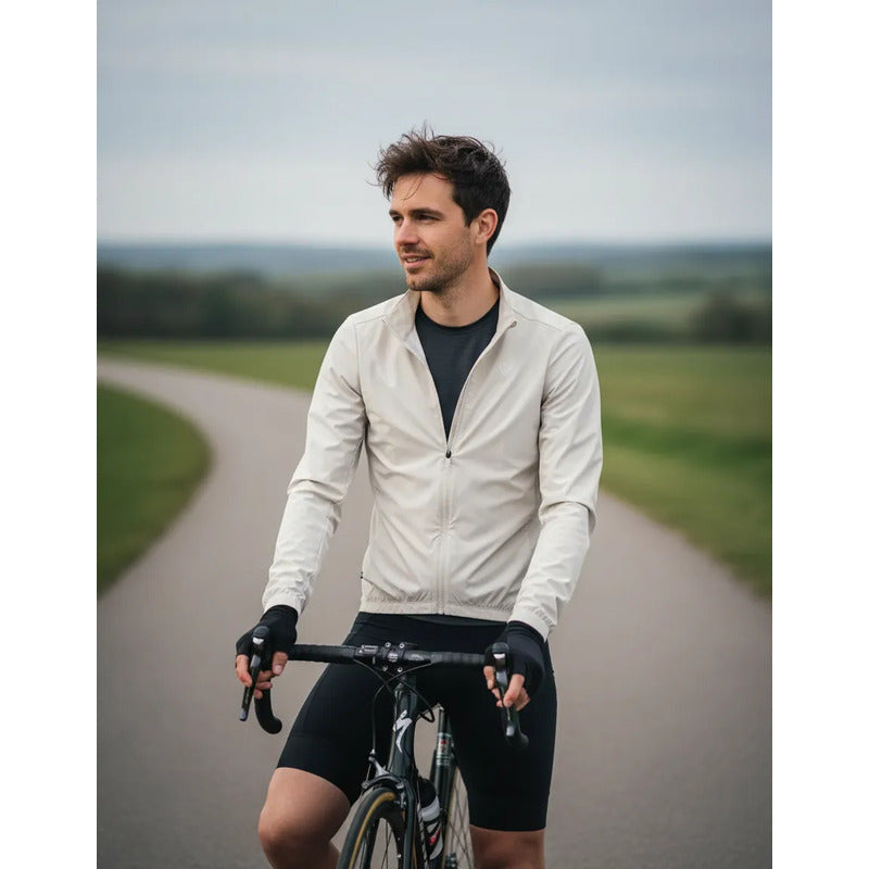 Chaqueta Ciclismo Mtb Ruta Gw Lane Cortavientos Marfil M Lisa