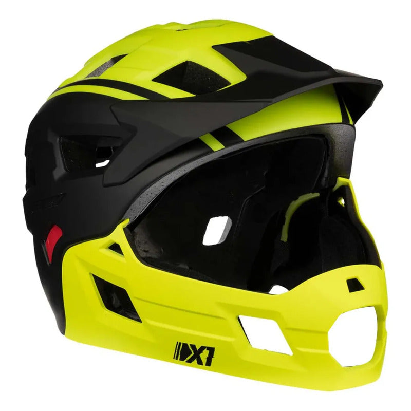 Casco Ciclismo Bmx Full Face Gw Removible X1 Negro Verde S