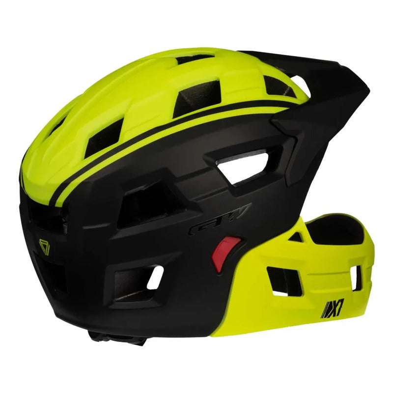 Casco Ciclismo Bmx Full Face Gw Removible X1 Negro Verde S