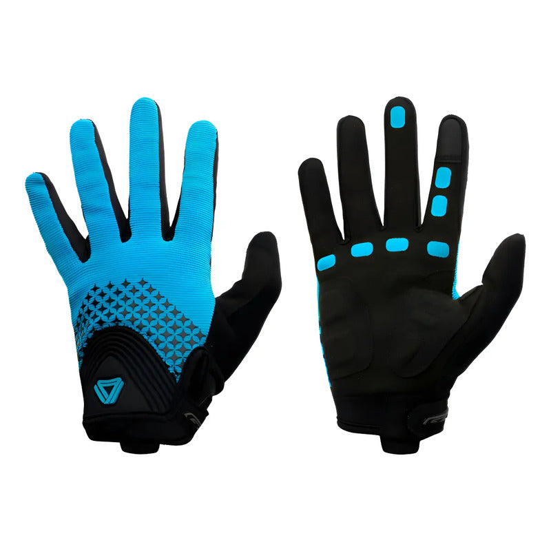 Guantes En Gel Gw Largos Ciclismo Bicicletas Mtb Ruta Color Azul Talla M