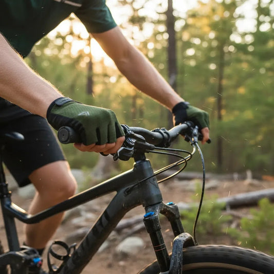 Guantes Ciclismo Mtb Ruta Gw Defender Gel Corto Verde Oscuro L