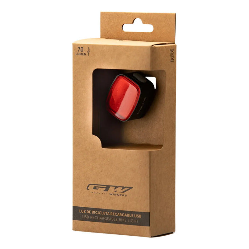 Luz Trasera Para Bicicleta Gw Spark C100 Usb Negro