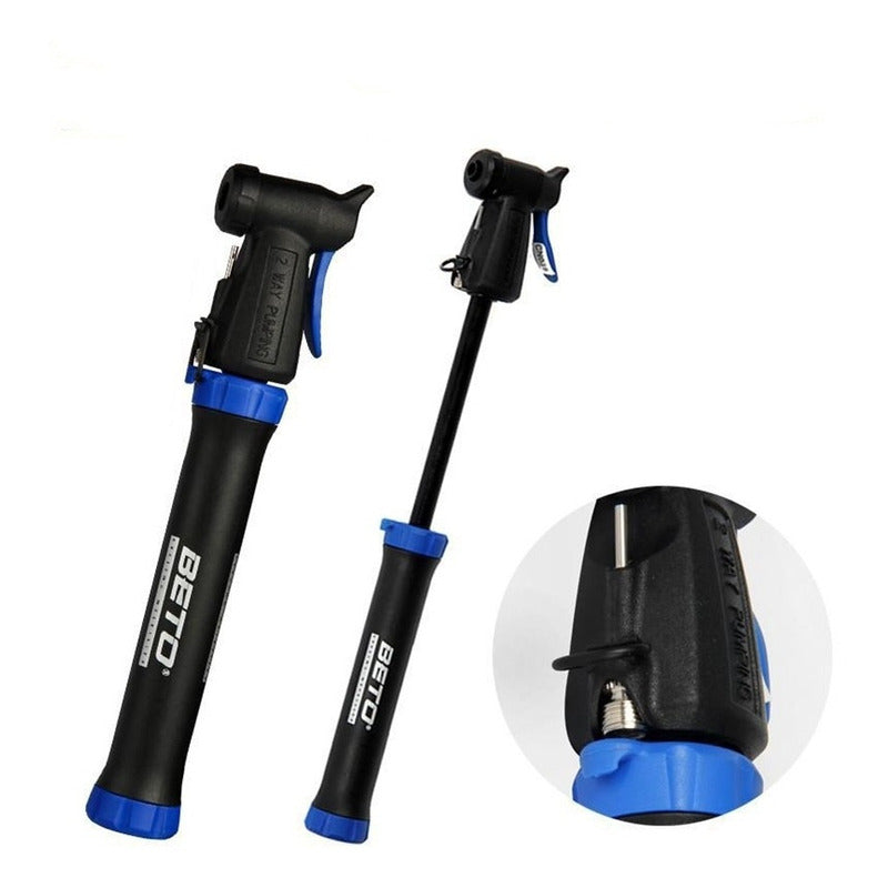 Bomba Inflador Beto Bicicletas Ruta Mtb 80 Psi Soporte Aguja Negro
