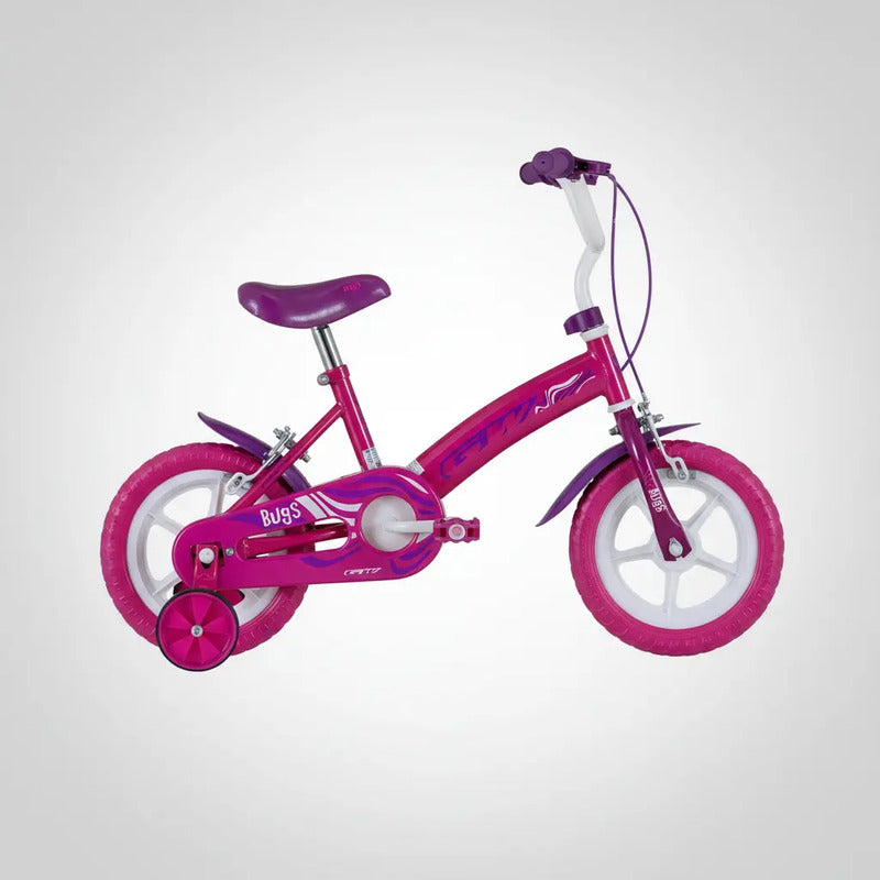 Bicicleta Rin 12 Bugs Gw Con Auxiliares Niños Niñas Liviana Color Rosa Tamaño Del Marco 12 Único