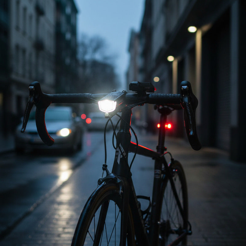 Combo Luz Bicicleta Gw Delantera Trasera Alta Luminosidad Negro