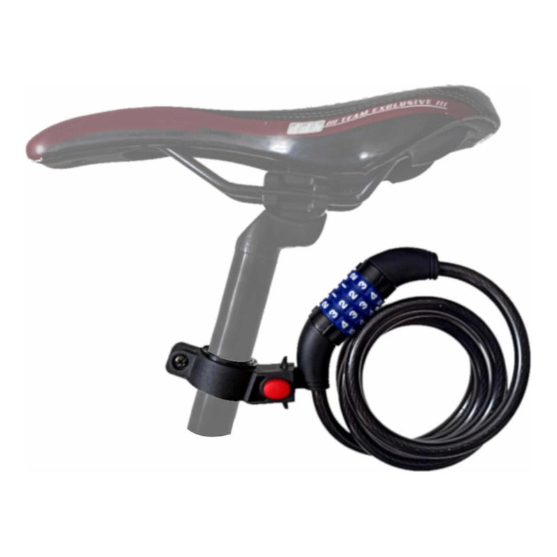 Candado Para Bicicleta De Clave Gw Guaya 150 Cm Color Negro