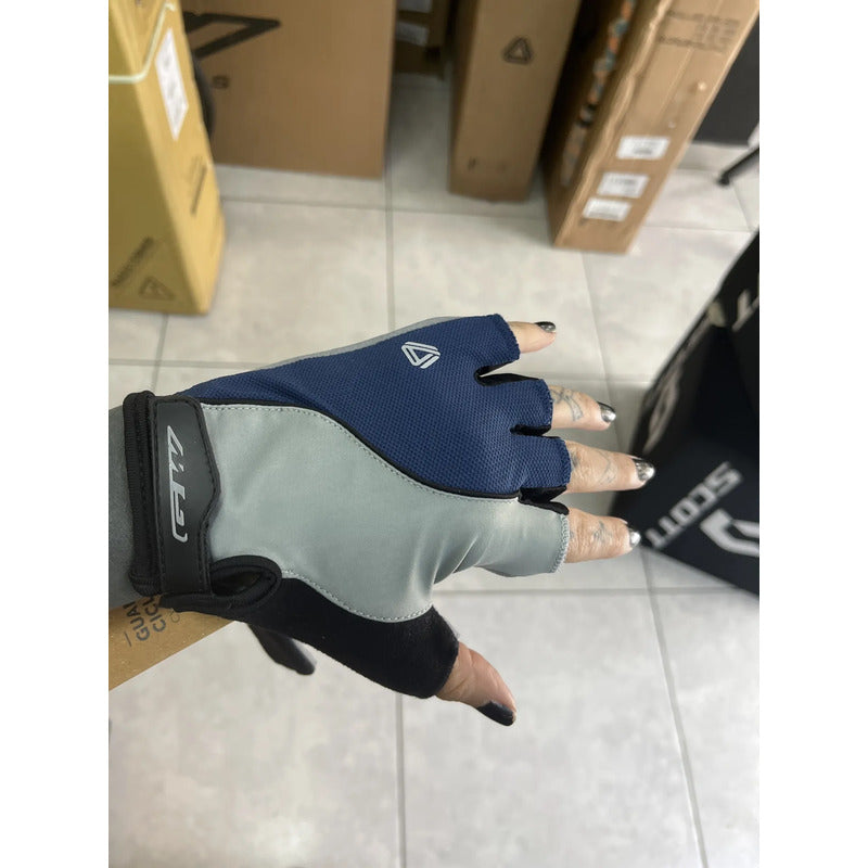 Guantes Corto Ciclismo Gw Bicicletas Ruta Mtb Fluo Azul M