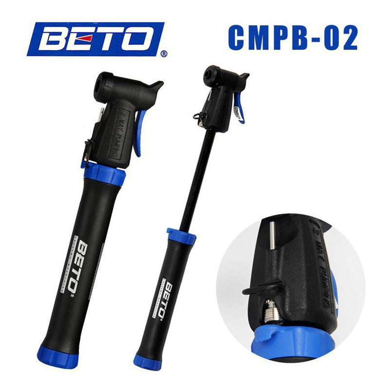 Bomba Inflador Beto Bicicletas Ruta Mtb 80 Psi Soporte Aguja Negro
