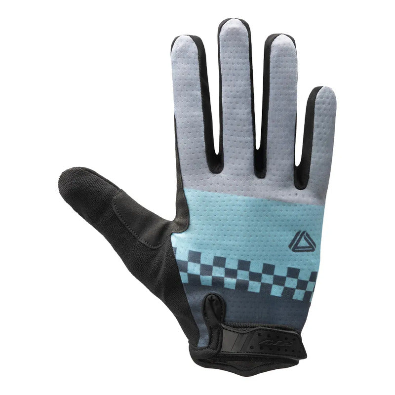 Guantes Ciclismo Mtb Ruta Largo Gw Rider Gel Celeste-gris S
