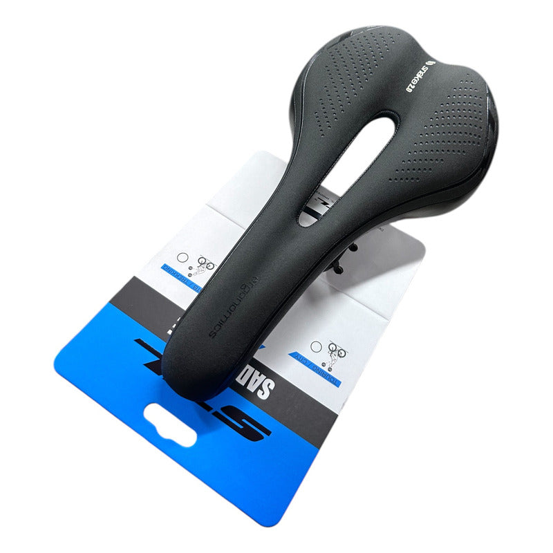 Sillin Stl Snake Gel Ergonómico 2.0 Bicicleta Ruta Mtb  Negro 27 Cm 14.5 Cm