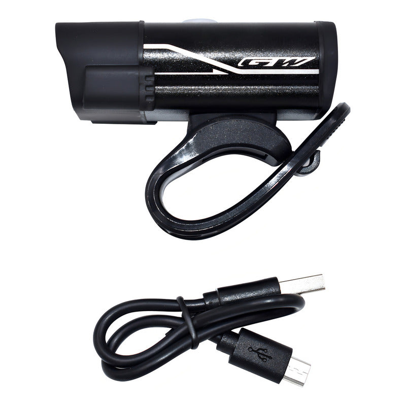 Luz Linterna Bicicleta Gw Alta Luminosidad 500lm Usb Color Negro