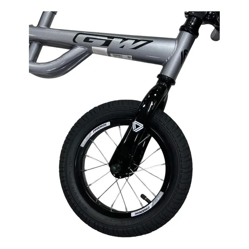 Bicicleta De Impulso Balance Iniciación Gw Freeride Color Gris Metálico