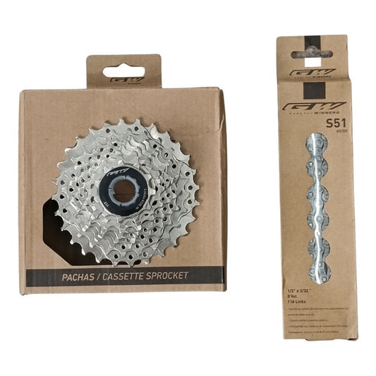 Combo Gw Pacha Cadenilla Bicicleta Ruta 8v