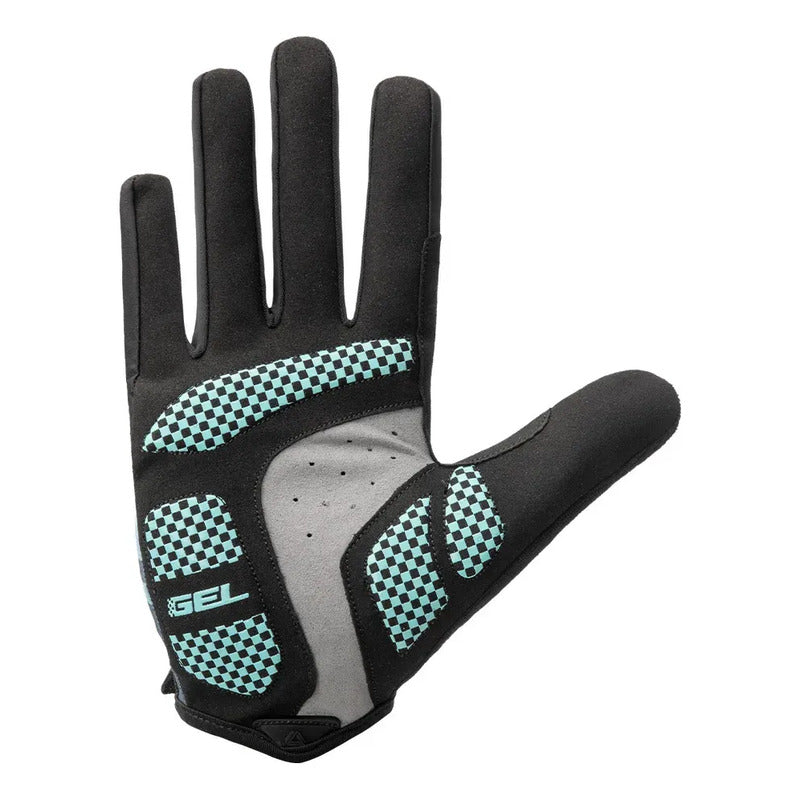 Guantes Ciclismo Mtb Ruta Largo Gw Rider Gel Celeste-gris S