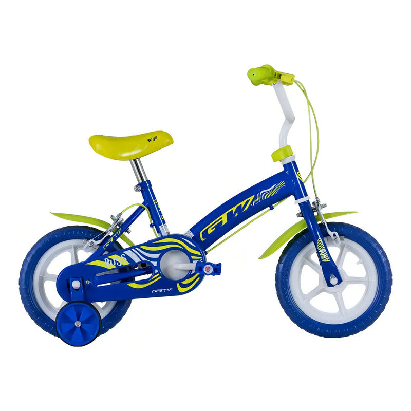 Bicicleta Rin 12 Bugs Gw Con Auxiliares Niños Niñas Liviana Color Azul Tamaño Del Marco 12 Único