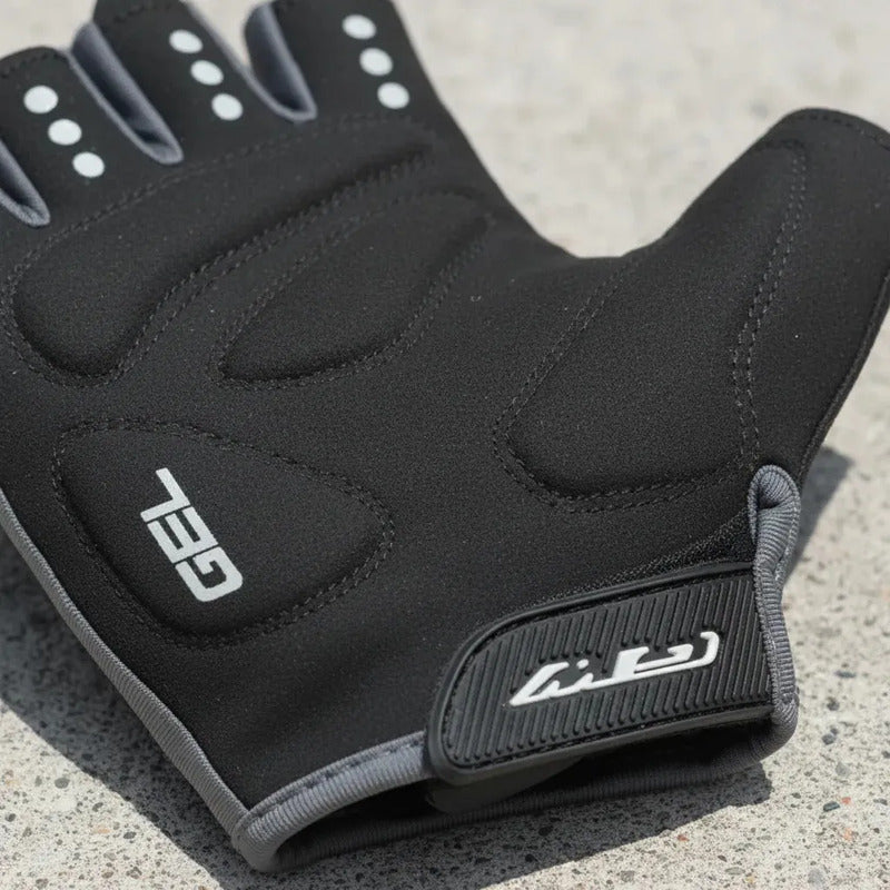 Guantes Ciclismo Dedo Corto Gw Jet Gel Gris Negro S