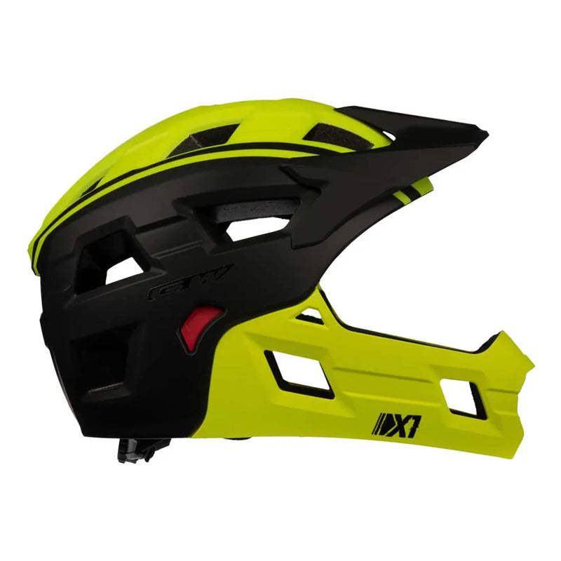 Casco Ciclismo Bmx Full Face Gw Removible X1 Negro Verde S