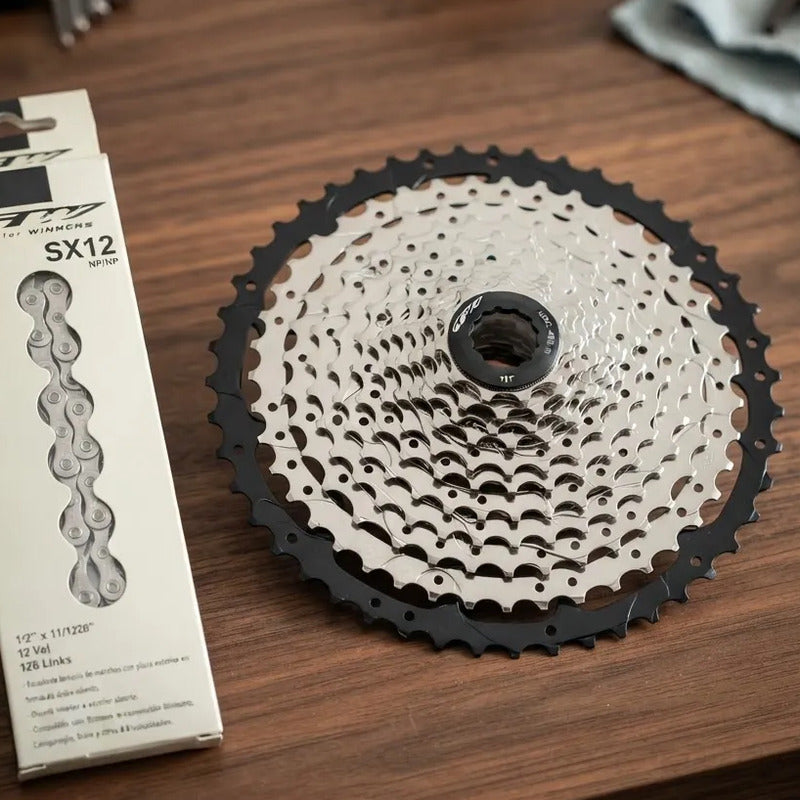 Cassette + Cadenilla Bicicleta Gw 12v 11-50 Plateado