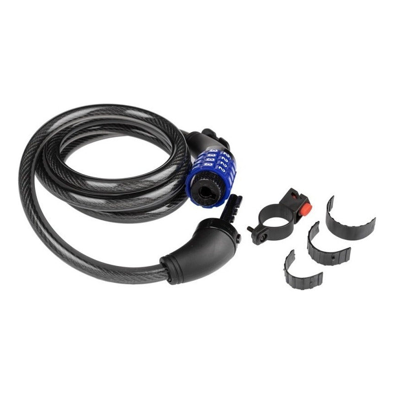 Candado Para Bicicleta De Clave Gw Guaya 150 Cm Color Negro Negro