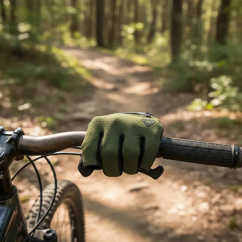 Guantes Ciclismo Mtb Ruta Gw Defender Gel Corto Verde Oscuro L
