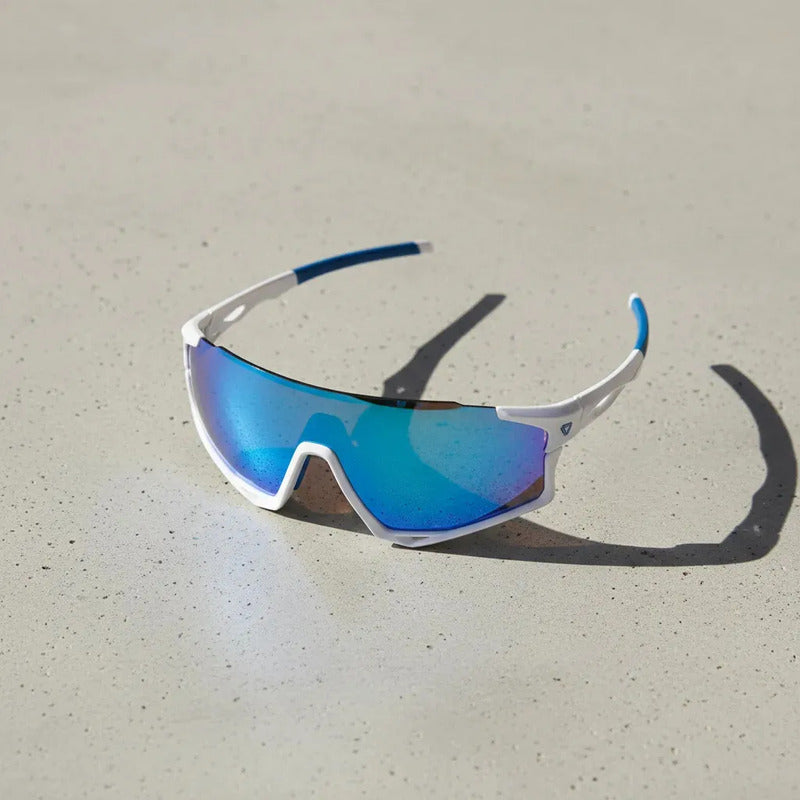 Gafas Ciclismo Gw Calvert Bicicletas Ruta Mtb Lente Azul Armazón Blanco