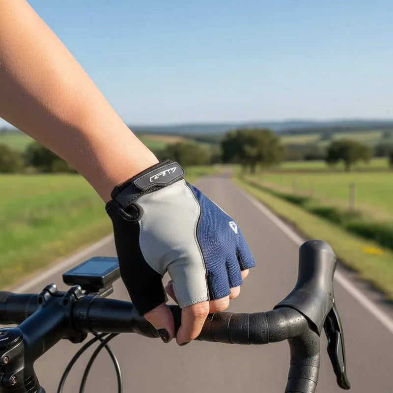 Guantes Corto Ciclismo Gw Bicicletas Ruta Mtb Fluo Azul S