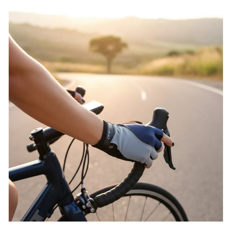 Guantes Corto Ciclismo Gw Bicicletas Ruta Mtb Fluo Azul L