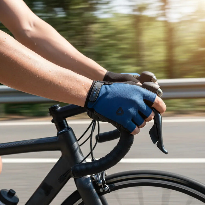 Guantes Ciclismo Mtb Ruta Gw Defender Gel Corto Azul M