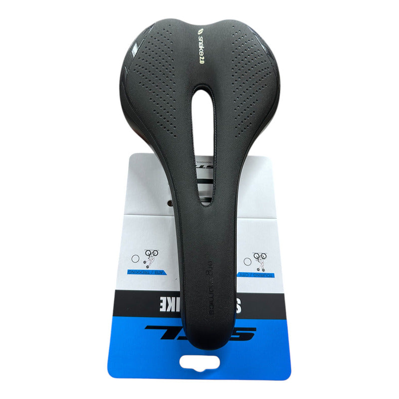 Sillin Stl Snake Gel Ergonómico 2.0 Bicicleta Ruta Mtb  Negro 27 Cm 14.5 Cm