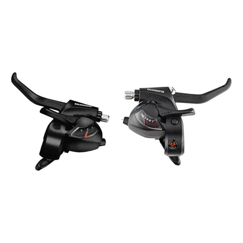 Palancas De Bicicleta Shimano Tourney St-ef41 3x7 Duales Cambios/frenos Negro