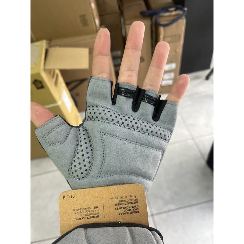 Guantes Corto Ciclismo Gw Bicicletas Ruta Mtb Fluo Negro L