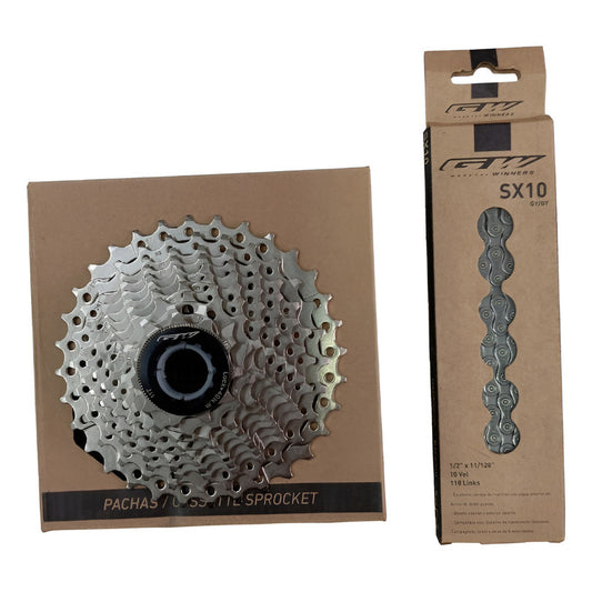 Pacha Y Cadena Para Bicicleta De Ruta Gw, 10 Velocidades, 11-32 Dientes, Plateado