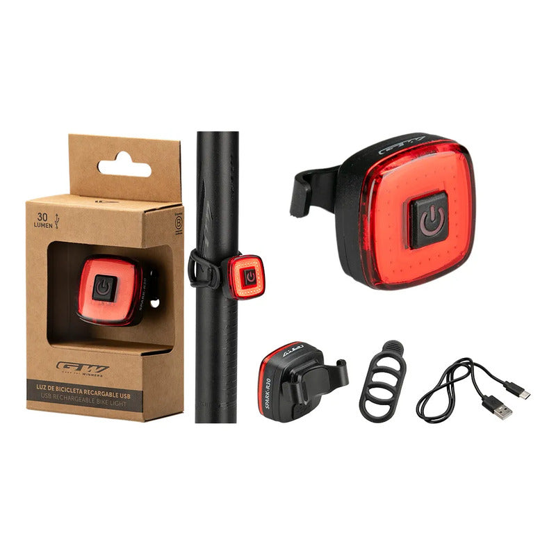 Luz Delantera Para Bicicleta Gw Spark R30 Usb Negro
