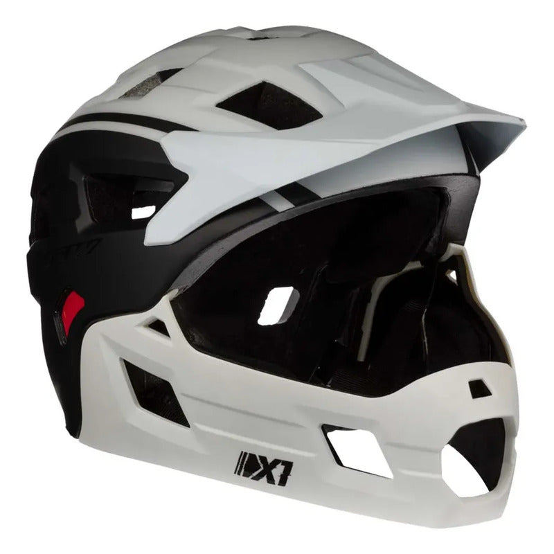 Casco Ciclismo Bmx Full Face Gw Removible X1 Negro Blanco S