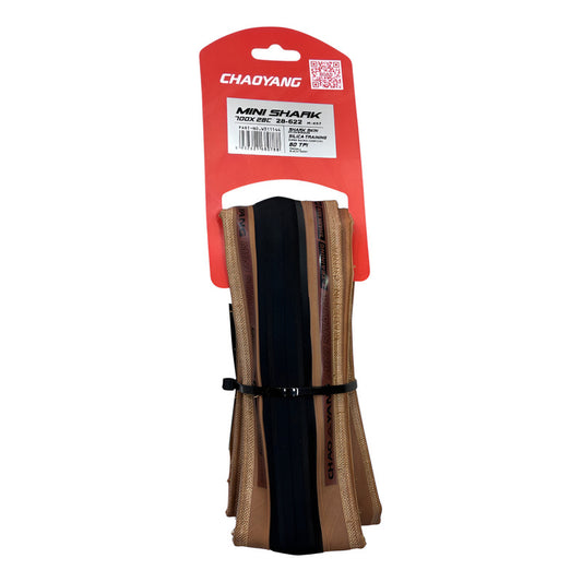 Llanta Chaoyang Mini Shark Para Bicicleta Plegable Negro - Banda Café